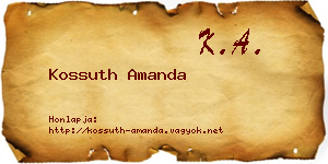 Kossuth Amanda névjegykártya